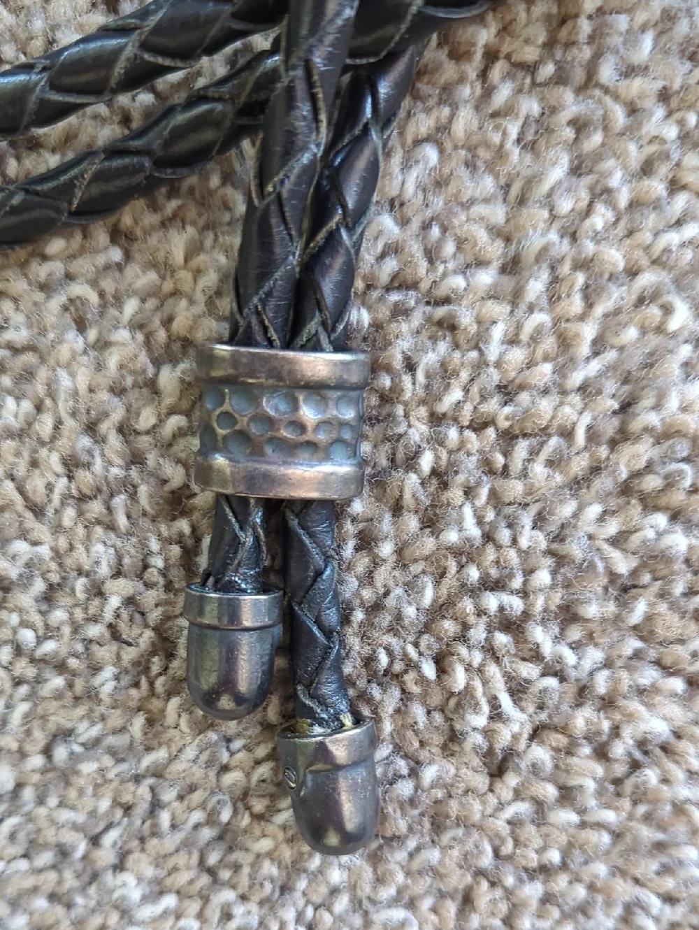 Braided Black Leather Lariat Style Belt